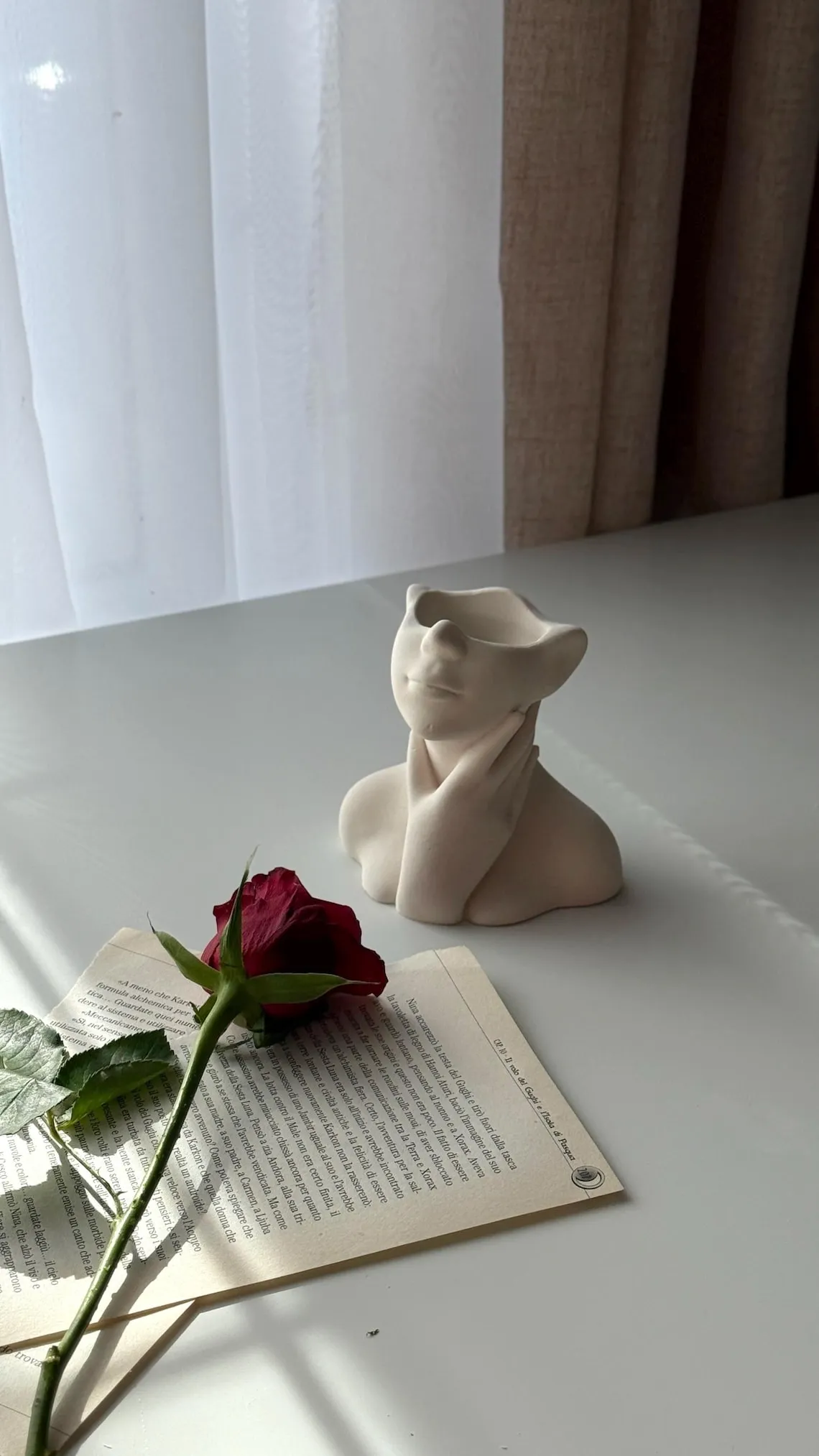 Contemporary Minimalist Jesmonite Vase | Handmade Decorative Table Ornament | Neutral Home Decor Gift | Unique Self-Decor Accent - Image 5